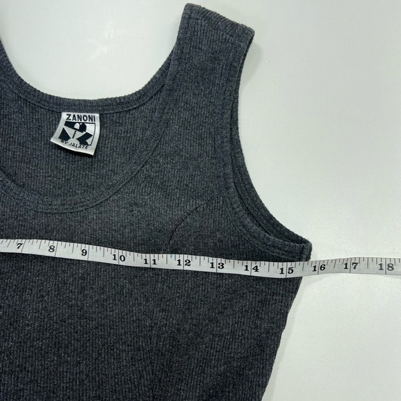 Vintage 90s Zaloni by Jalate Ribbed Tank Swing Dress Size Small Gray - Picture 6 of 13